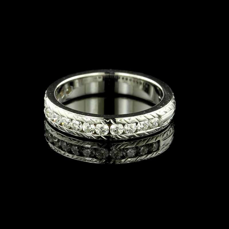 14K White Gold Diamond Band