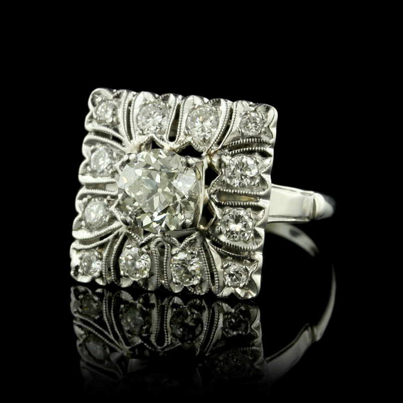 14K White Gold Diamond Ring