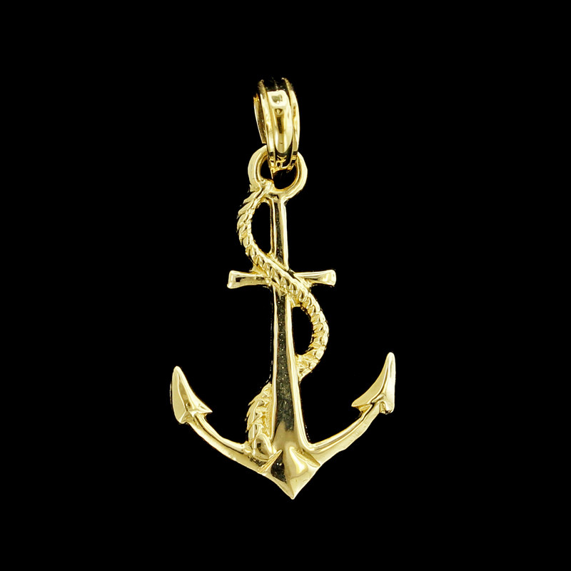 14K_Yellow_Gold_Anchor_Charm Summer Beach Jewelry