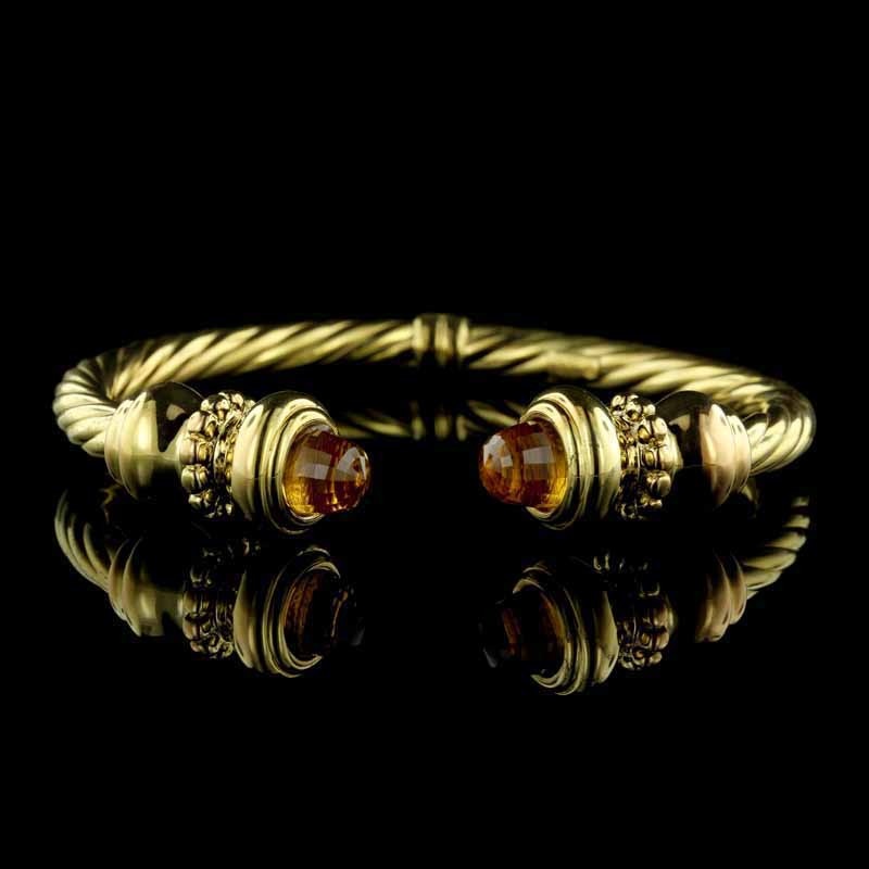 14K Yellow Gold Citrine Bangle