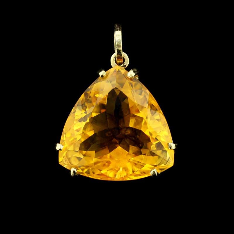 14K Yellow Gold Citrine Pendant.