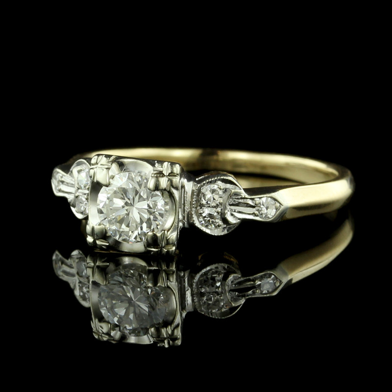 14K Yellow Gold Diamond Engagement Ring