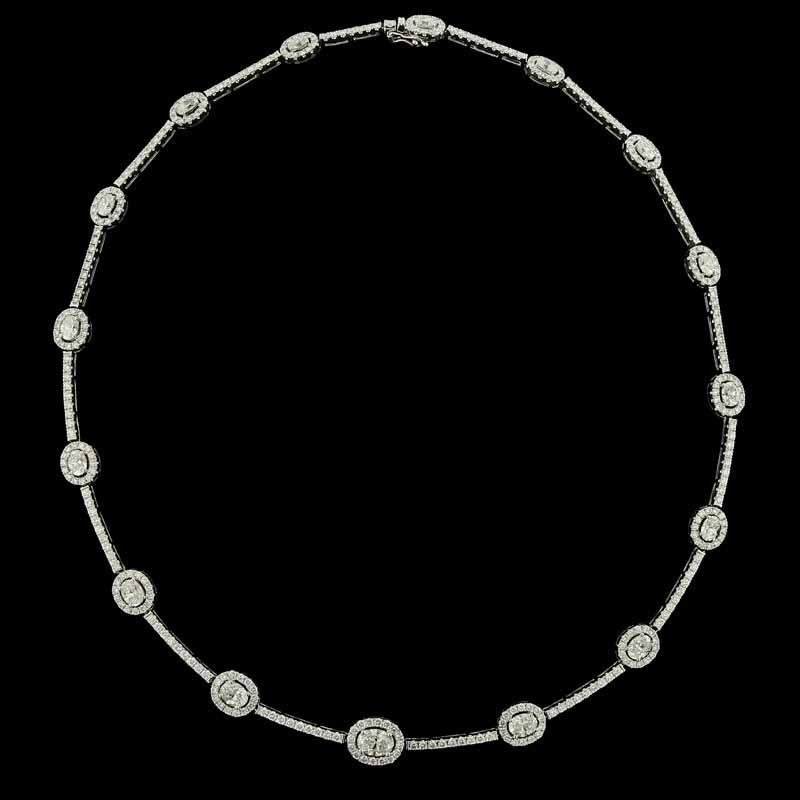 18K White Gold Diamond Necklace