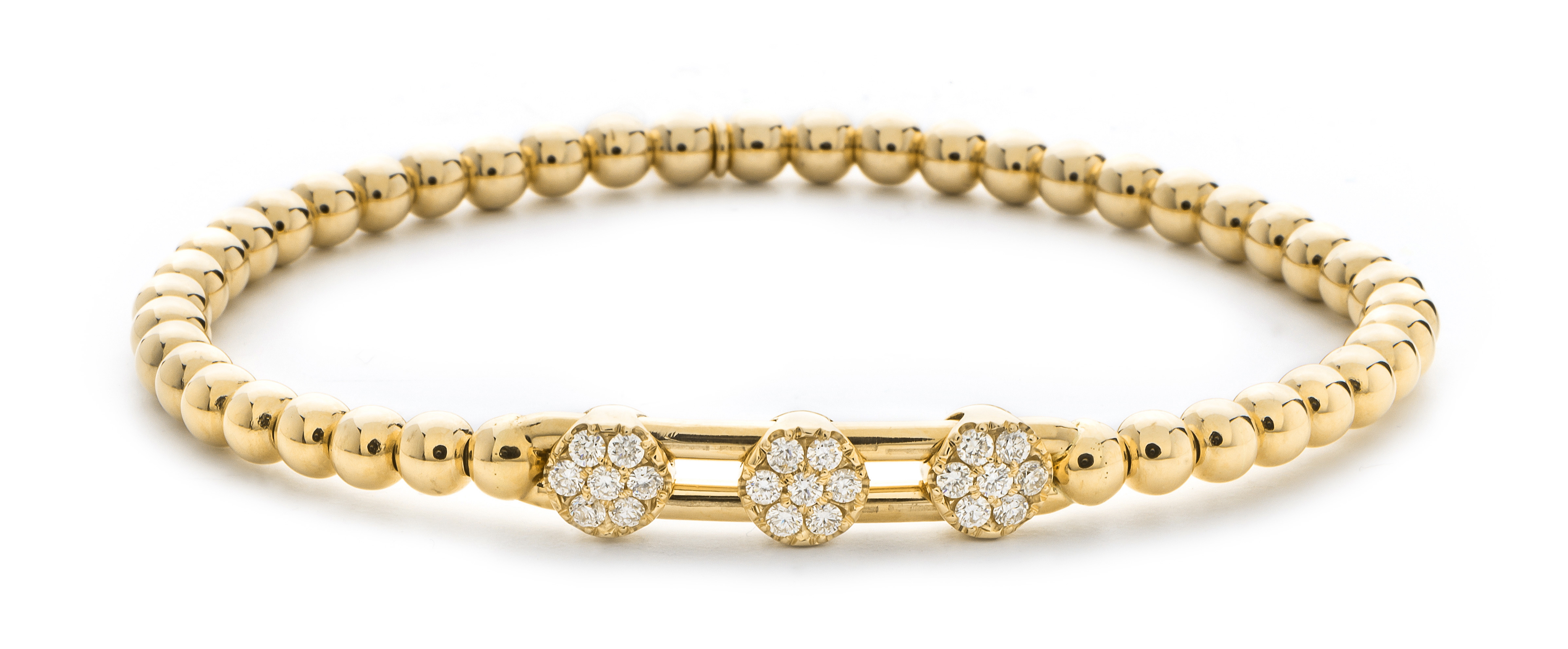 Hulchi Belluni 18K Yellow Gold Diamond Stretch Bracelet
