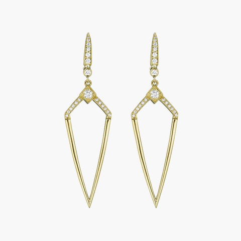 Free Spirited Penny Preville Deco Diamond Shape DIamond Earrings