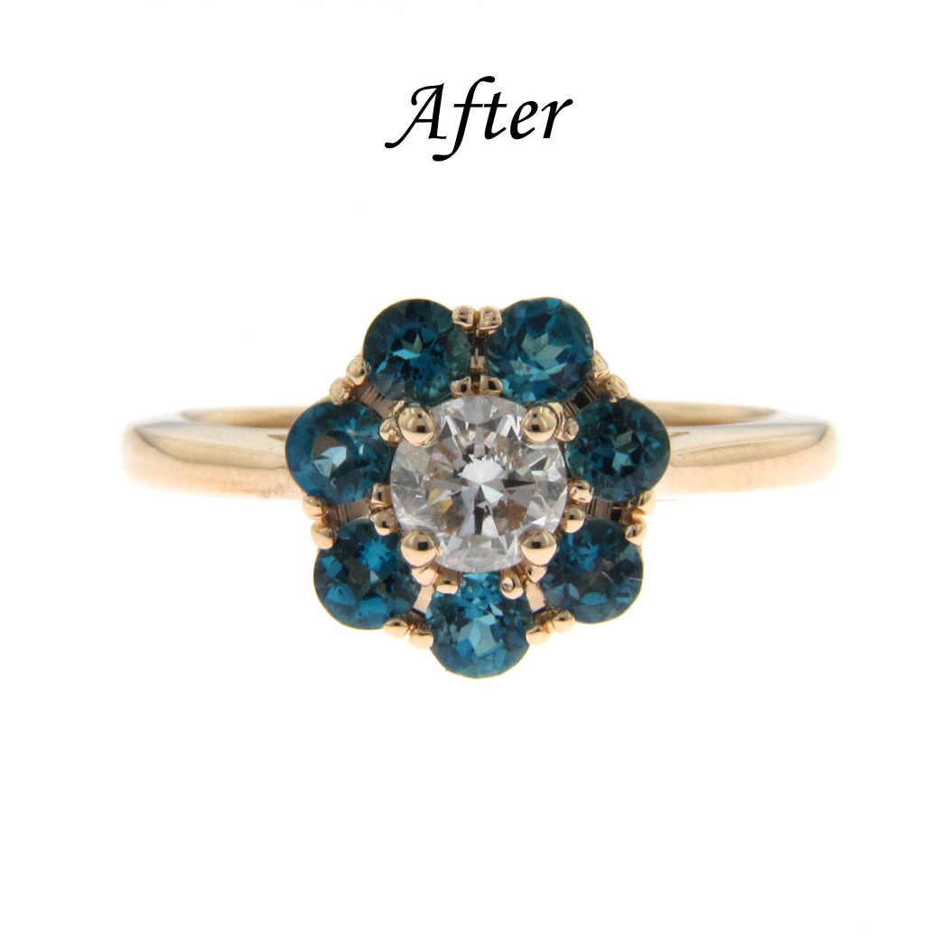 6 Ways To Reset Your Solitaire Engagement Ring - Add Colored Stones