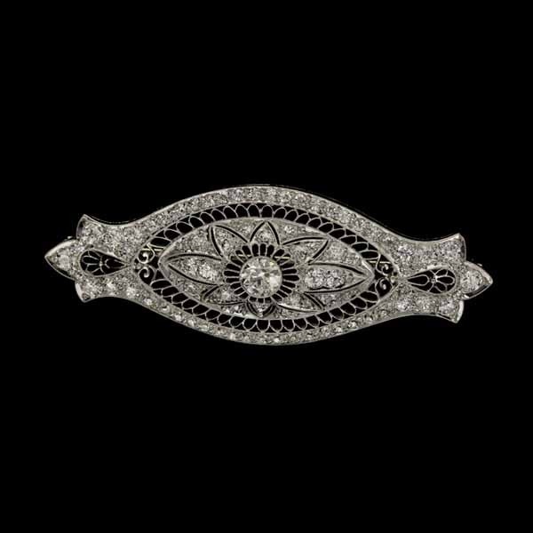 Art Deco Platinum Diamond Pin