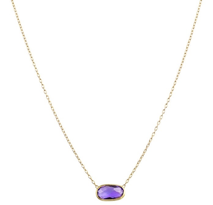 Yellow Gold Amethyst Necklace