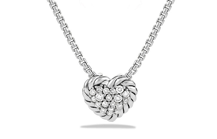 David Yurman Chatelaine Diamond Heart Necklace