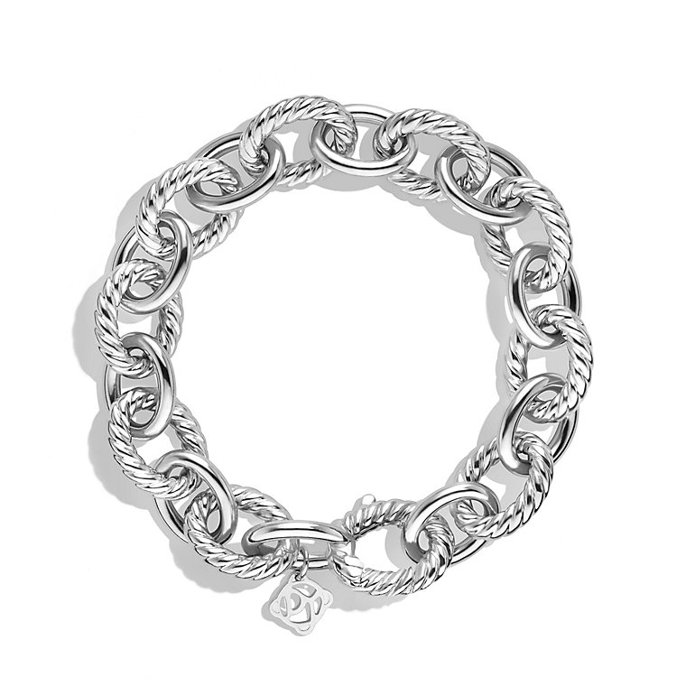 David Yurman Sterling Silver Large Oval Link Bracelet