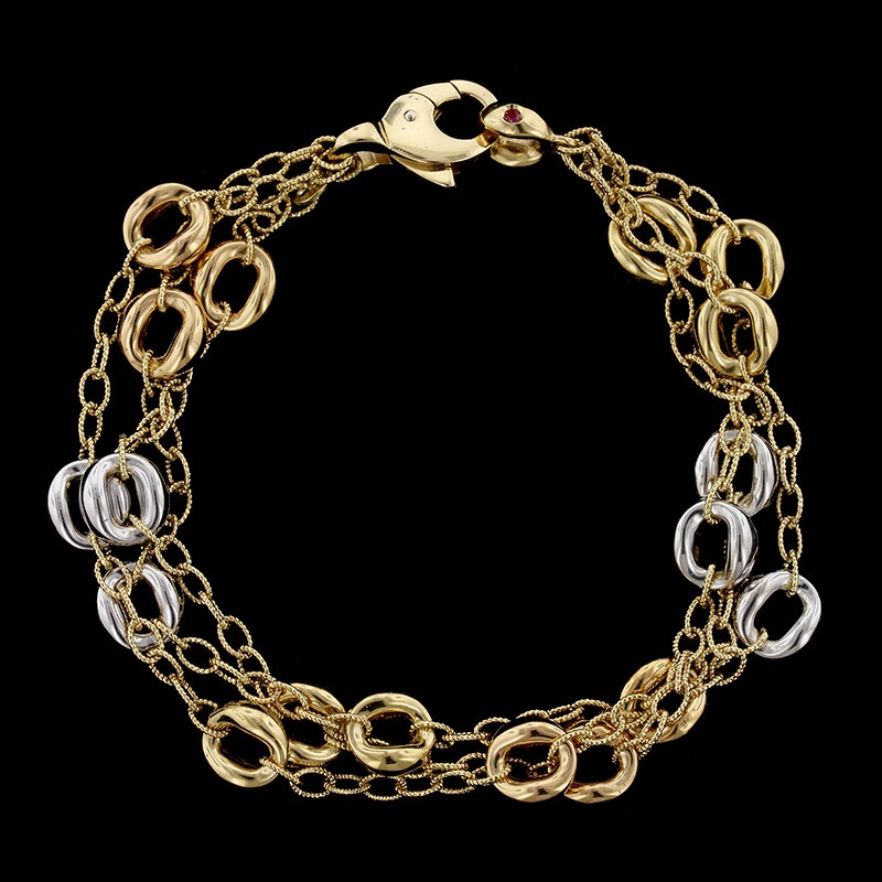 18K Tricolor Gold Bracelet 