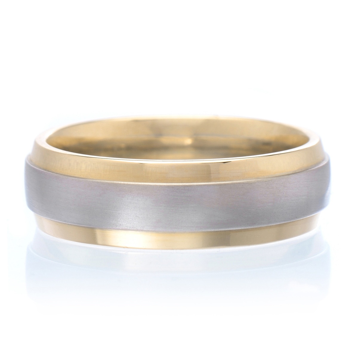 Diana 14k two-tone 7mm dome comfort fit band 