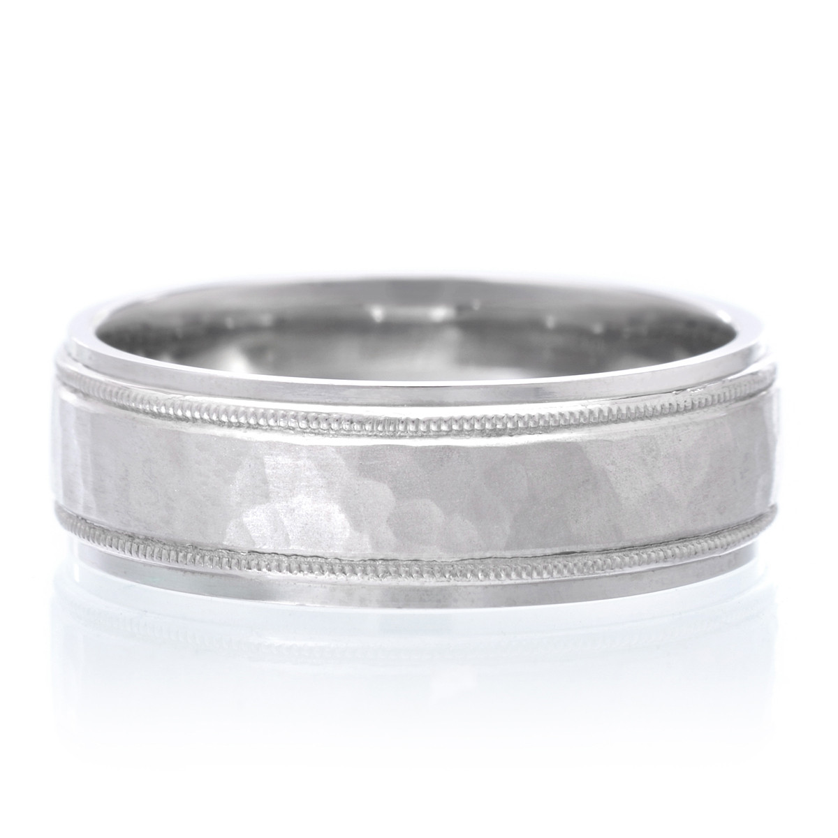 diana palladium hammered band with milgrain