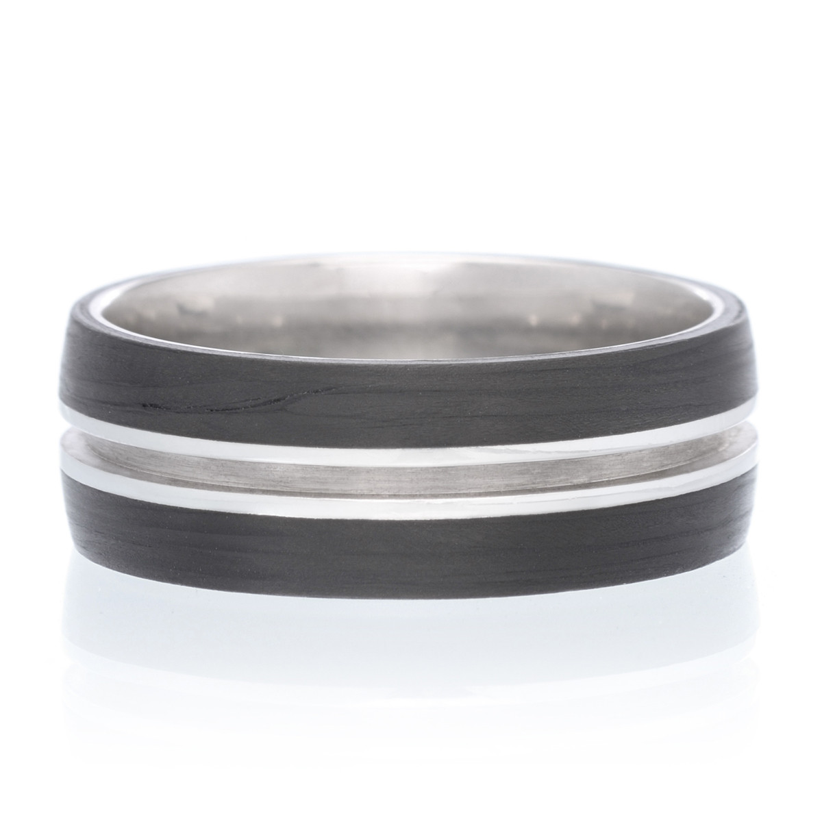 furrer-jacot palladium & carbon notched band 