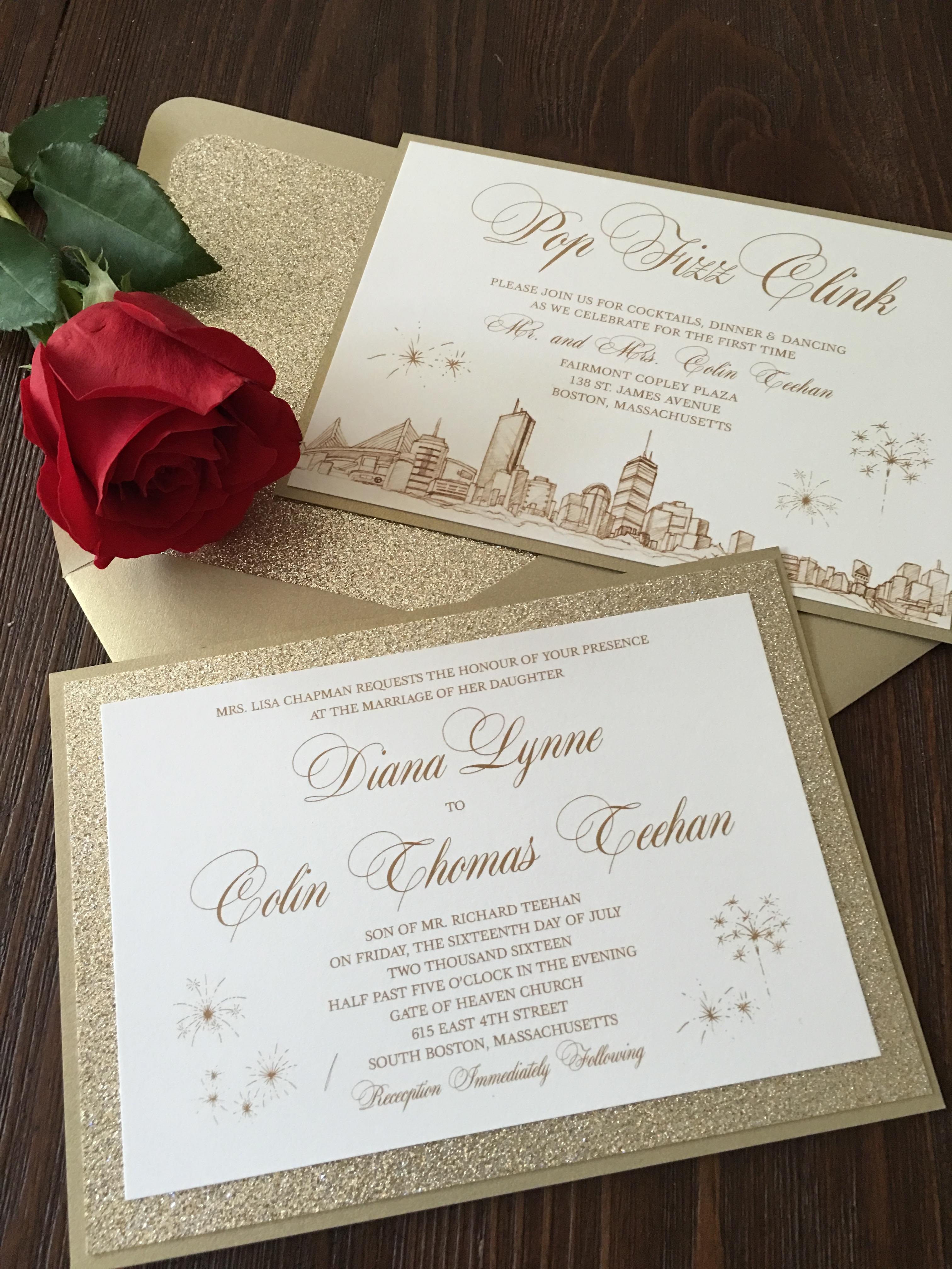 Wedding Invitation Trends Glitter and Gold
