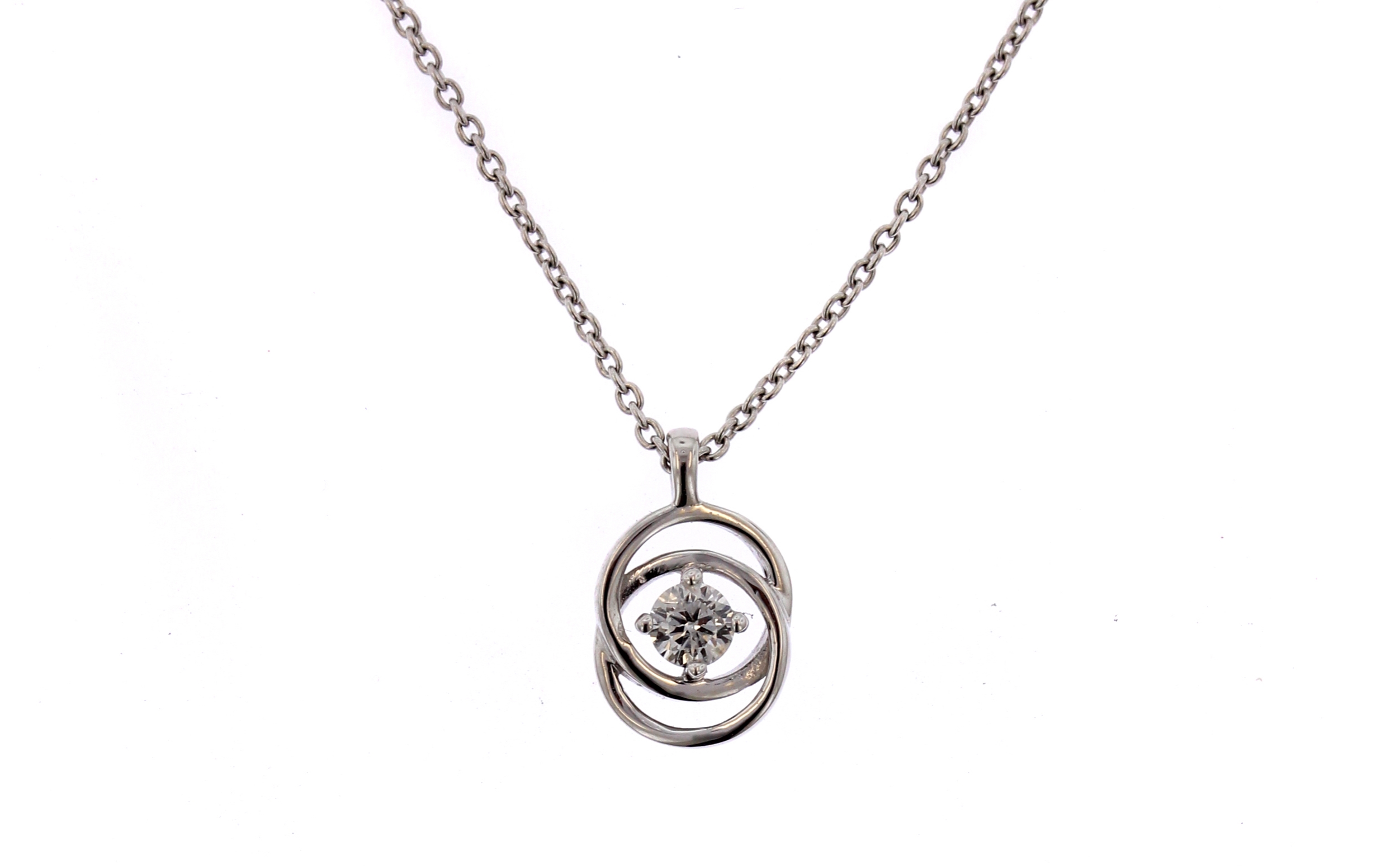 Diamond Infinity Pendant in 18K White Gold