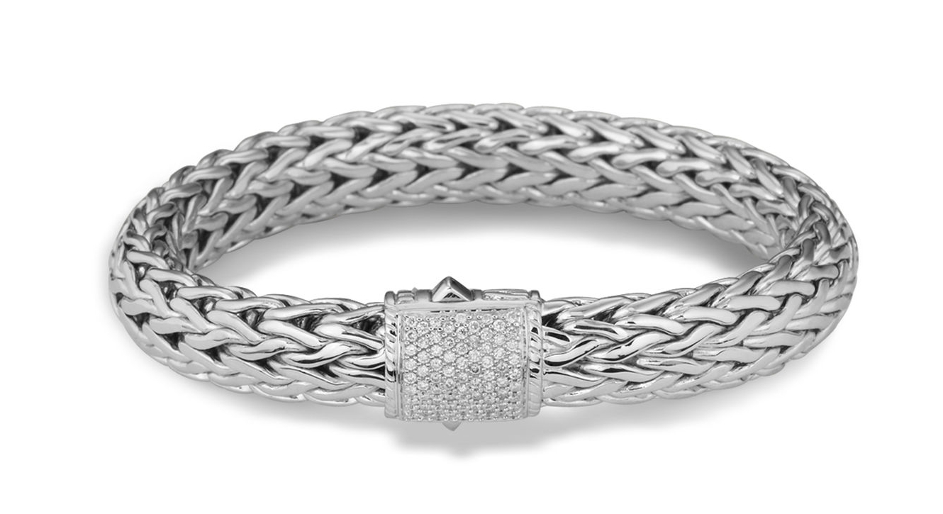 John Hardy Large Pave Diamond Classic Chain Bracelet