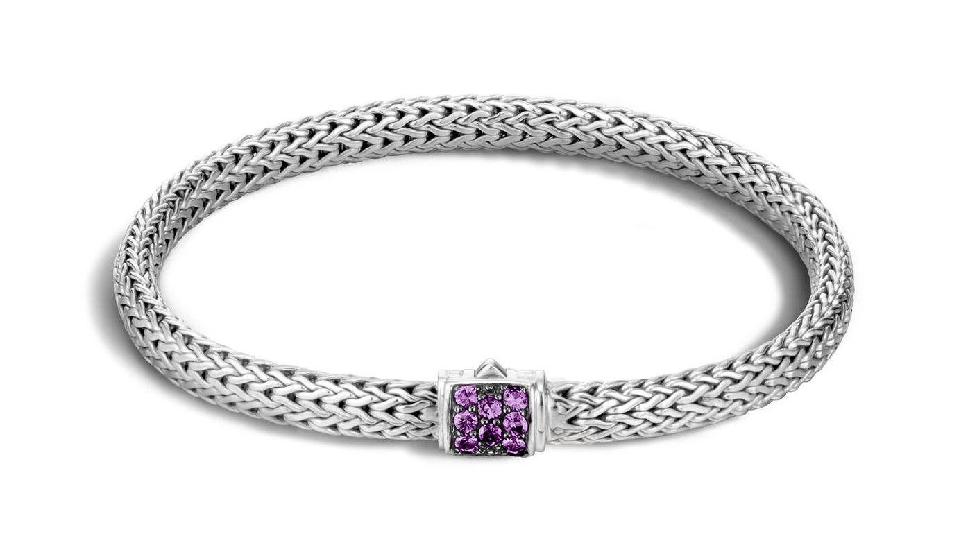 John Hardy Extra Small Classic Chain Bracelet with Amethyst