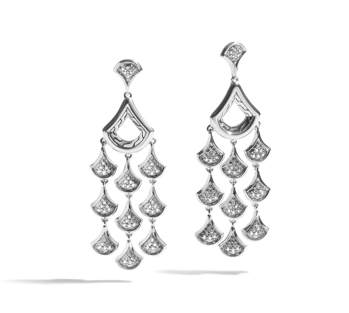 John Hardy Naga Chandelier Earrings with Diamonds