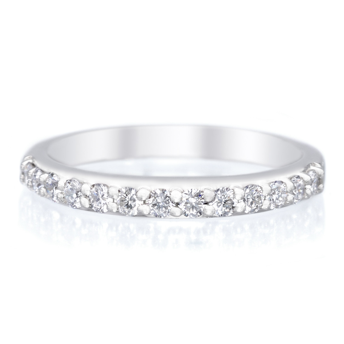 A. Jaffe Platium Shared Prong 13 Stone Diamond Band