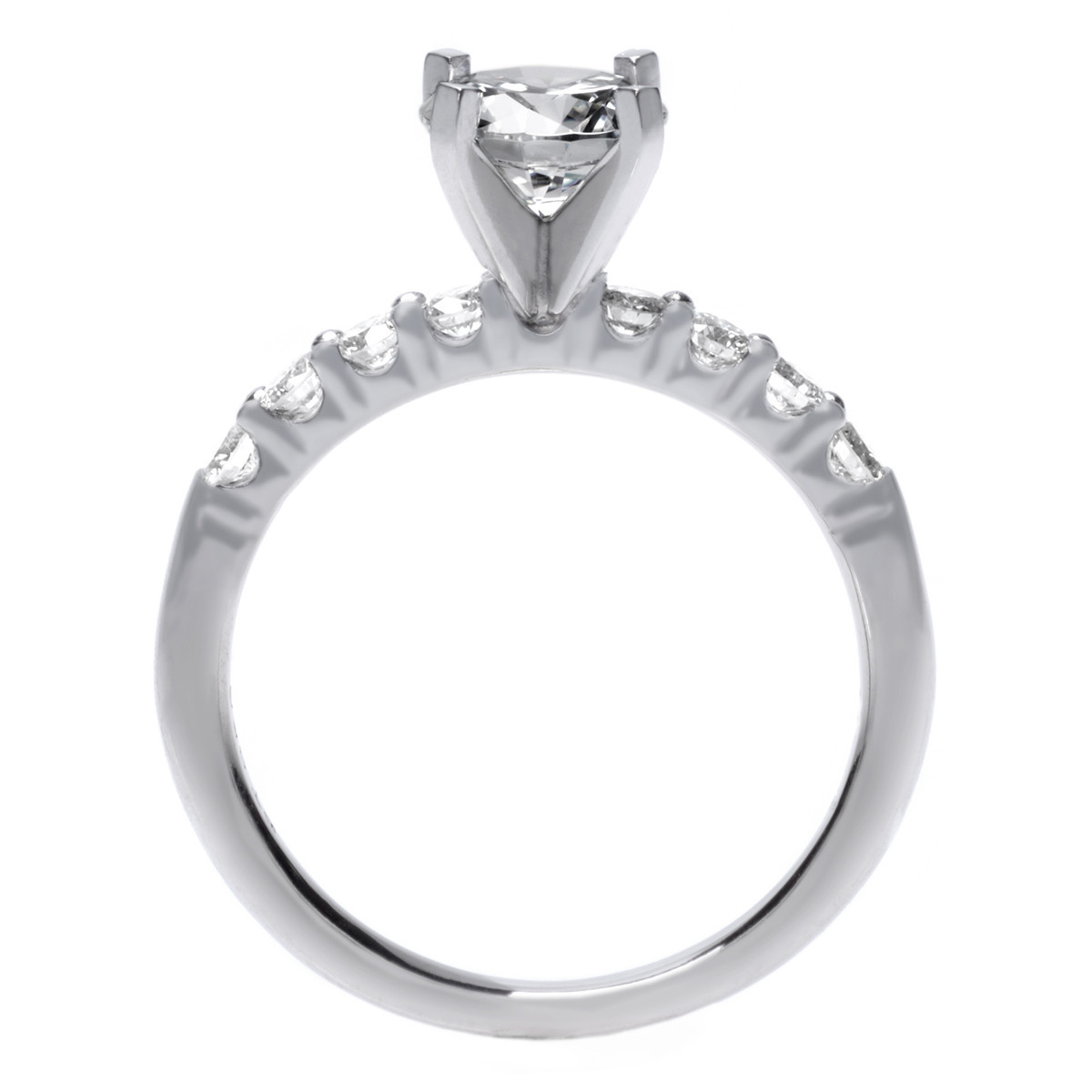 Long's Platinum Solitaire Eight Stone Diamond Engagement Ring