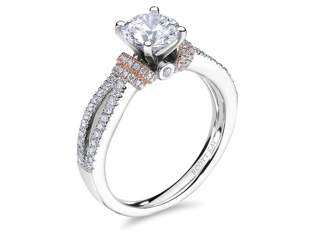 Split Shank Signature Accents Engagement Ring by Scott Kay