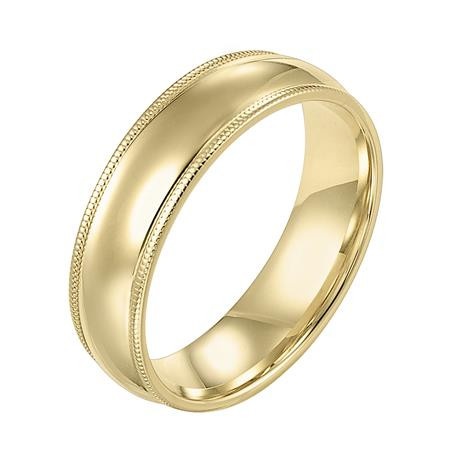 diana 14k yellow gold low dome band with milgrain