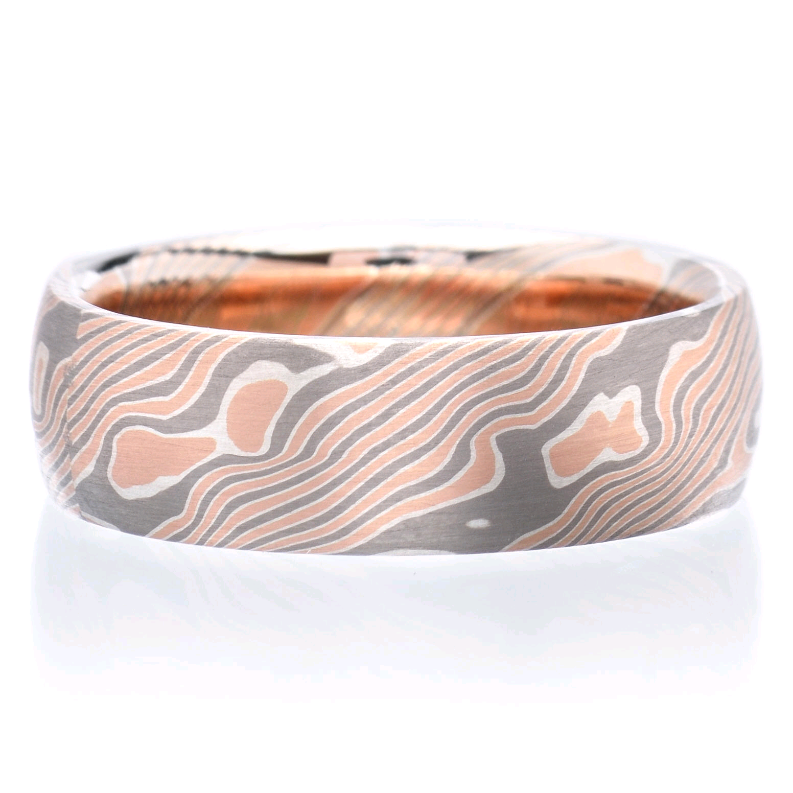 Chris Ploof 14k rose & 14k white gold, palladium & silver band 