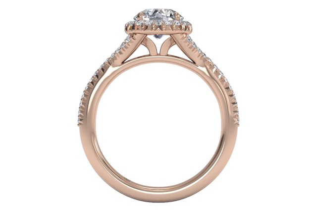 French-Set Halo Diamond 