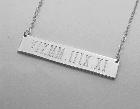 Personalized Bridal Party Gifts Bar Necklace